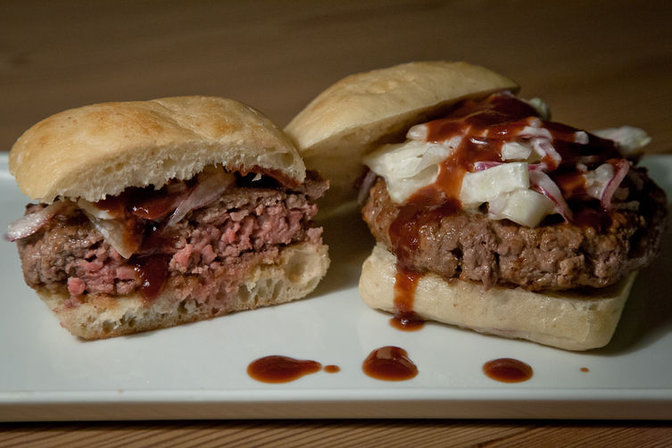 Lamb Burger with Fennel Cucumber Relish & Pomegranate Ketchup