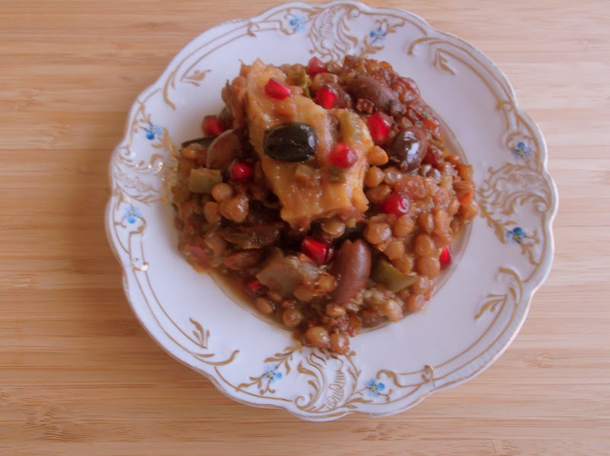 Eggplant-Lentil Stew with Homemade Pomegranate Molasses