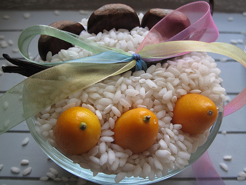 Kumquat and Chestnut rice pudding