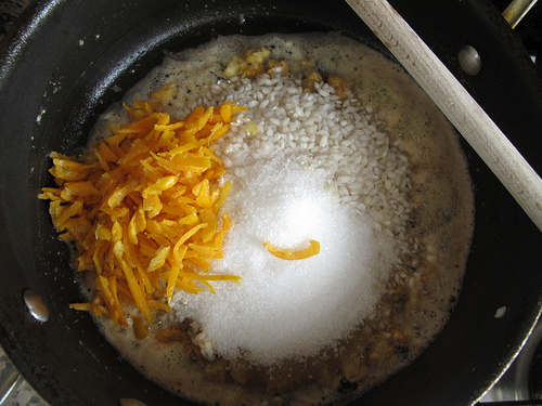 Kumquat and Chestnut rice pudding