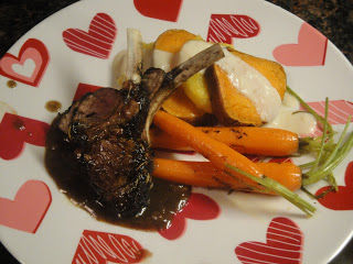 Spicy Dark Chocolate Roasted Rack of Lamb with Apple-Brandy Sauce