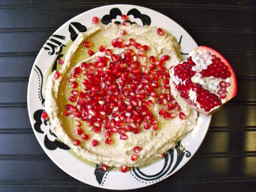 Baba Ghanoush smothered in Pomegranates 