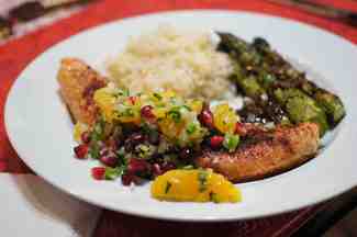 Grilled Salmon with Orange & Pomegranate Salsa