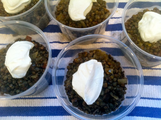 Black Lentils with Pomegranate and Caramelized Onions