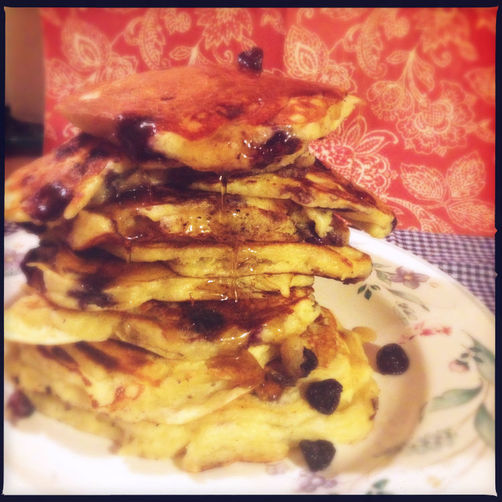 Luscious Yogurt Blueberry Pancakes