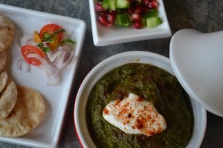 Mustard greens and spinach with Ethiopian Berbere spices