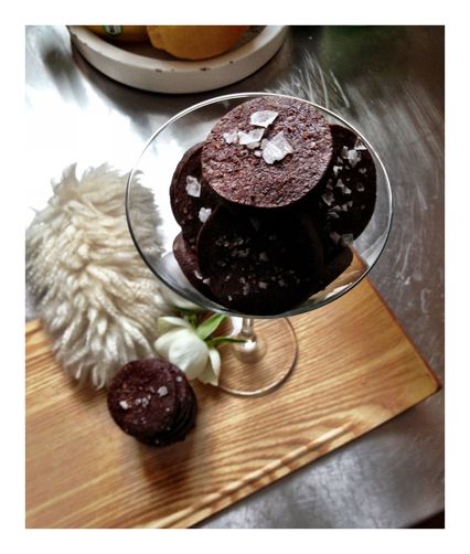 Fleur de Sel - Cayenne Chocolate Cocktail Cookies