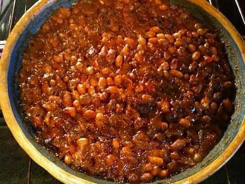 Fake Snow Day Baked Beans