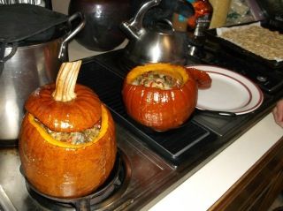 Whole Chicken Cooked in a Pumpkin