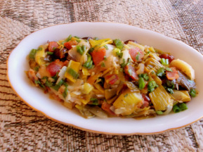 Sweet and Sour Braised Leeks with Bacon and Raisins