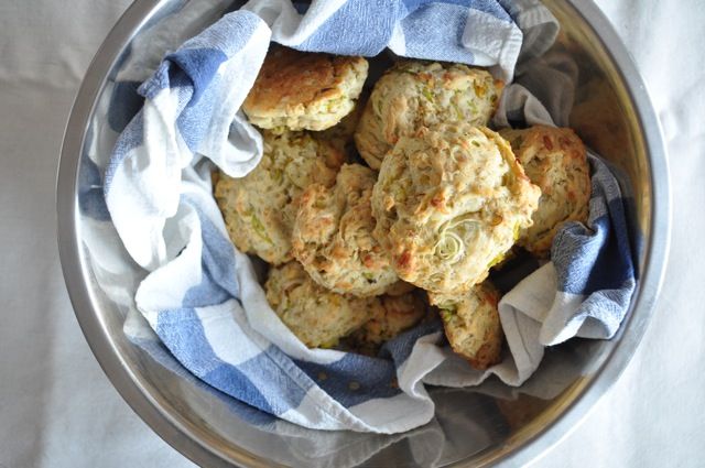 Savory oat, leek, and pecorino scones
