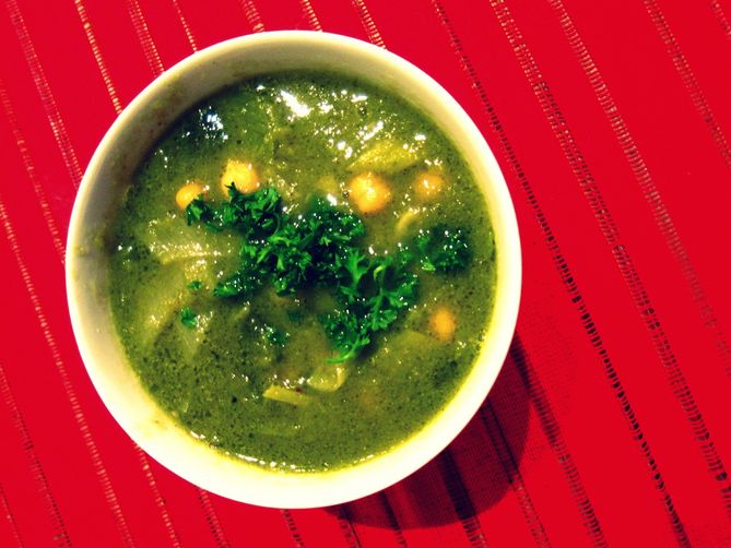 Curried Leek & Chickpea Soup