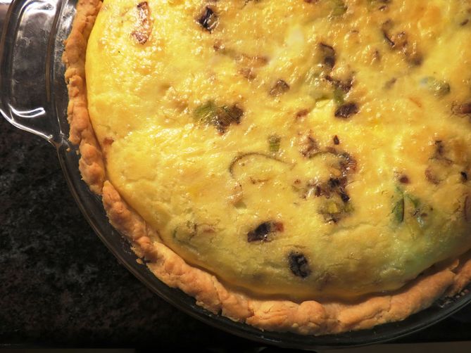 Caramelized Leek Tart with Bacon and Brie