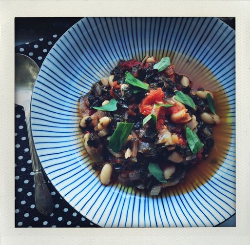 Kale, Tomato + White Bean Stew