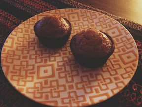 Delicious and healthy whole wheat muffin with wheat germ
