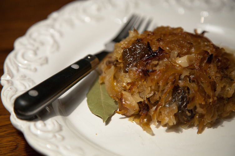 Caramelized Sauerkraut with Prunes, Herbs and Honey