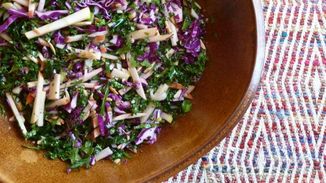 Kale and Cabbage Slaw with Apples and Ginger