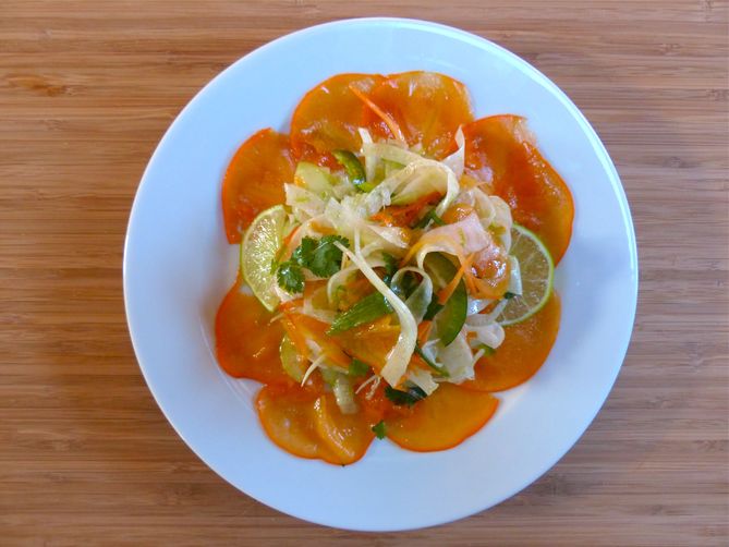 Fennel Slaw with Persimmons and Lime Vinaigrette