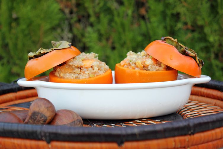 Oven Roasted Stuffed Persimmons (Vegan + Gluten Free)