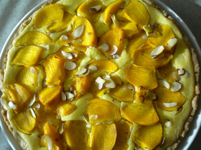 Almond Persimmon Cream Cheese Tart