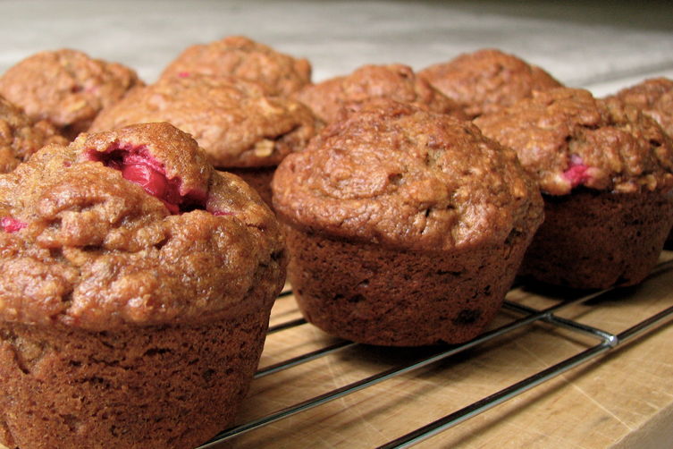 Persimmon Spice Muffins with Cranberries