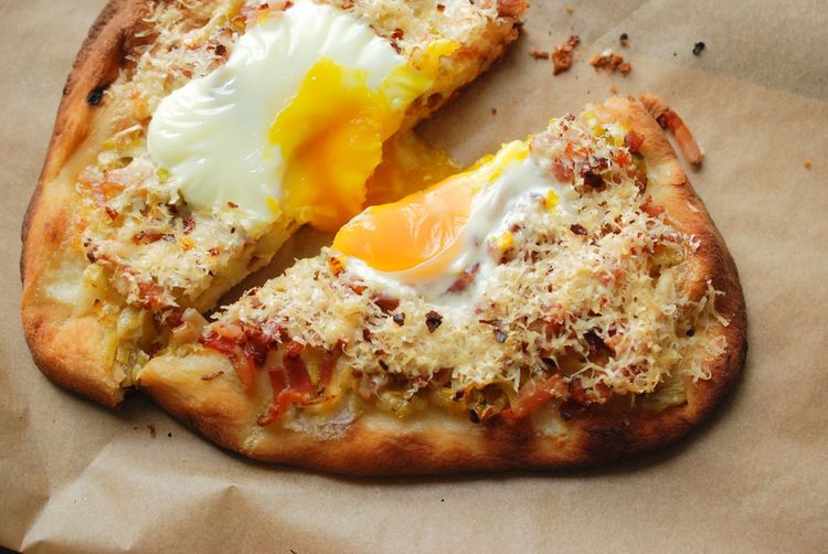 Leek, Lardon, and Lemon Pizza