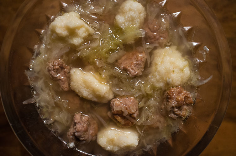 Choucroute Soup with Knoedels