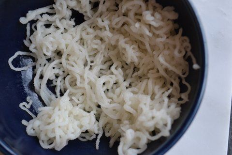 Fresh Home made Rice noodles in a coconut & yogurt sauce