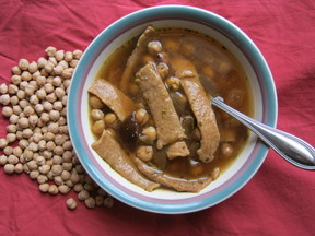 Roasted Chickpea Soup with Homemade Whole Wheat Noodles