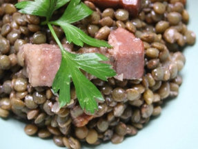 Warm Lentil Salad with Sausage and Potatoes - Salade de Lentilles à la Lyonnaise
