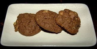 Cocoa Cookies with Chocolate Chips and Walnuts