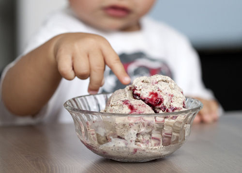 Earl Grey Ice Cream with Blackberry Swirl