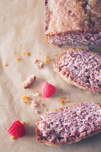Raspberry Orange Loaf Cake