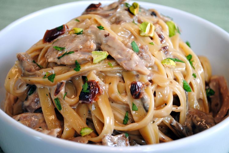 Tea-Smoked Duck Fettuccine