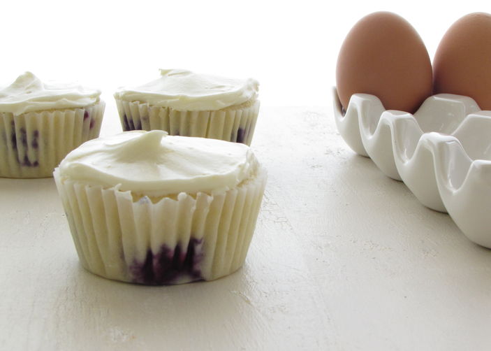 Blueberry & Lemon Cupcakes with Lemon Cream Cheese Frosting