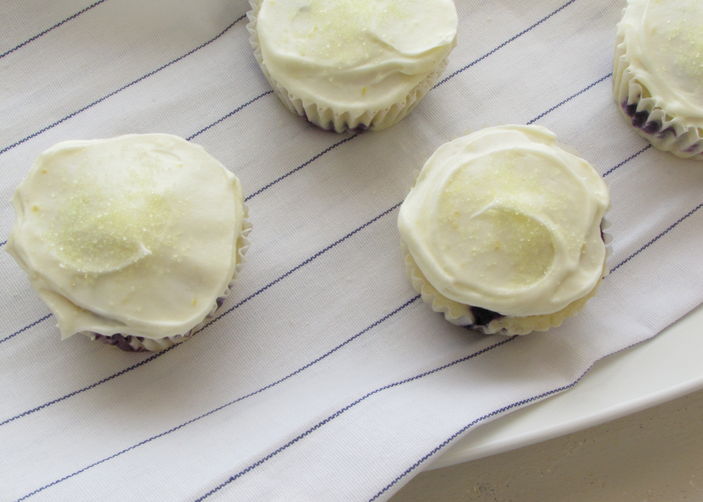 Blueberry & Lemon Cupcakes with Lemon Cream Cheese Frosting