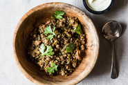 Crispy Lentils with Ground Lamb