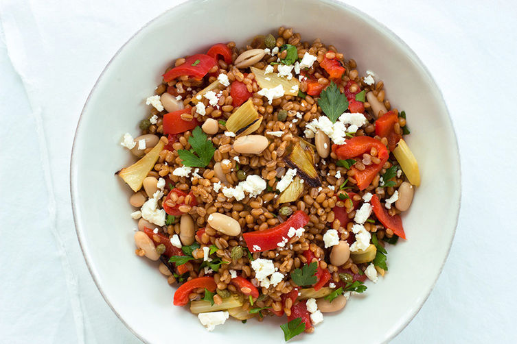 Wheat Berry Salad with Roasted Fennel and Bell Pepper