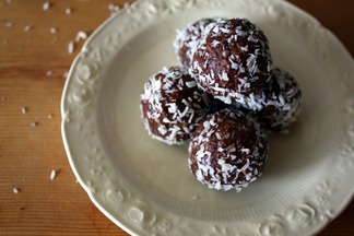Dark Chocolate & Coconut Bites. 