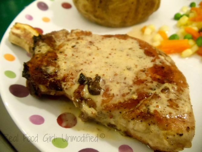 Pan Seared Pork Chops with Mustard Cream Sauce
