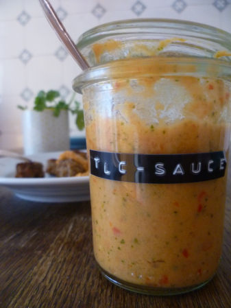 Indian-style meatballs with tomato-lemon-cilantro sauce