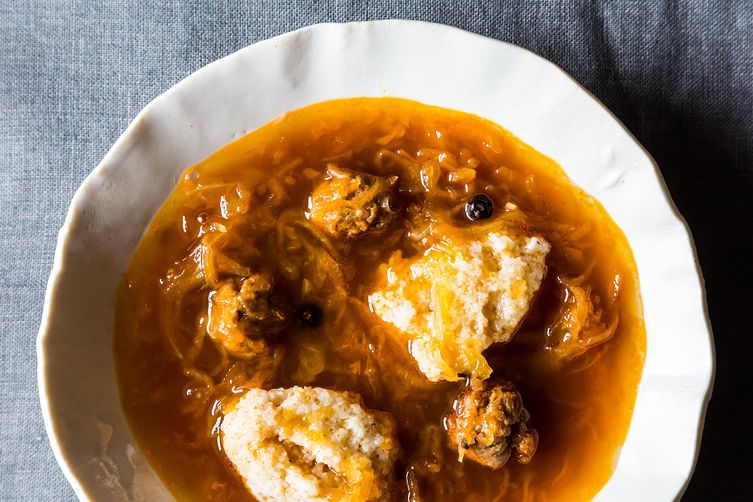 Choucroute Soup with Knoedels