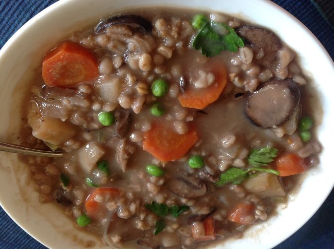 Whole Oats, Barley and Mushroom Stew