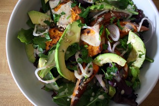 avocado & roasted sweet potato salad. 