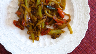 Spiced Fennel and Cabbage with Tomato and Curry Leaves