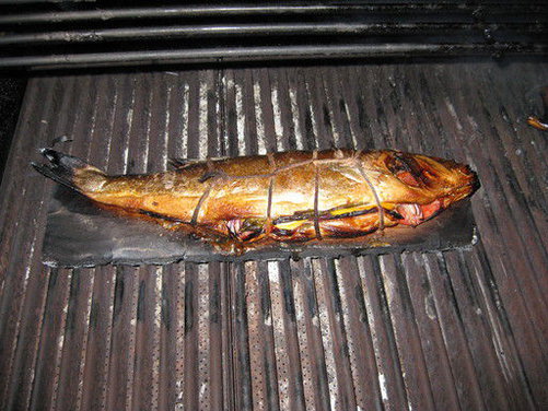 Cedar Plank Grilled Loup De Mer (Sea Bass)
