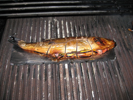 Cedar Plank Grilled Loup De Mer (Sea Bass)