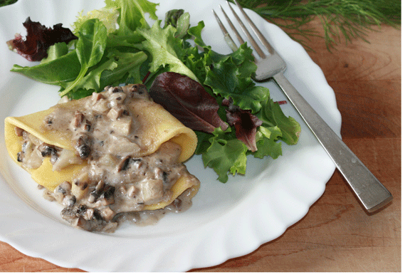 Mushroom and Fennel Crepes