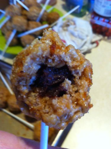 Brown Butter Rice Krispie Balls w Smoked Almonds & Cap'n Crunch Ganache