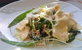Parppardelle with wilted Ramps